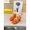 Fendi Heel 9cm Baguette nappa leather padded sandals Orange 2023