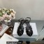 Celine Heel 4.5cm THIN LEATHER STRAPS TRIOMPHE Sandals In Calfskin Black 2023