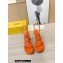 Fendi Heel 9cm Baguette nappa leather padded sandals Orange 2023