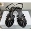 Celine Heel 4.5cm THIN LEATHER STRAPS TRIOMPHE Sandals In Calfskin Black 2023