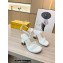 Fendi Heel 9cm Baguette nappa leather padded sandals White 2023
