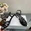 Celine Heel 4.5cm THIN LEATHER STRAPS TRIOMPHE Sandals In Calfskin Black 2023