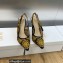 Dior Heel 9.5cm J'Adior Slingback Pumps in Blue Denim Embroidered with Camel-Colored Saint-Gall Motif 2023