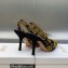 Dior Heel 9.5cm J'Adior Slingback Pumps in Blue Denim Embroidered with Camel-Colored Saint-Gall Motif 2023