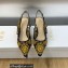 Dior Heel 6.5cm J'Adior Slingback Pumps in Blue Denim Embroidered with Camel-Colored Saint-Gall Motif 2023