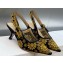 Dior Heel 6.5cm J'Adior Slingback Pumps in Blue Denim Embroidered with Camel-Colored Saint-Gall Motif 2023
