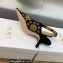 Dior Heel 6.5cm J'Adior Slingback Pumps in Blue Denim Embroidered with Camel-Colored Saint-Gall Motif 2023
