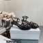 Celine Heel 4.5cm THIN LEATHER STRAPS TRIOMPHE Sandals In Calfskin Black 2023