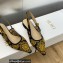 Dior J'Adior Slingback Ballerina Flats in Blue Denim Embroidered with Camel-Colored Saint-Gall Motif 2023