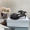 Celine Heel 4.5cm THIN LEATHER STRAPS TRIOMPHE Sandals In Calfskin Black 2023