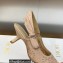 Dior Heel 6.5cm J'Adior Slingback Pumps in Nude Embroidered with Camel-Colored Saint-Gall Motif 2023