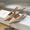 Dior J'Adior Slingback Ballerina Flats Nude in Embroidered with Camel-Colored Saint-Gall Motif 2023