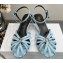 Celine Heel 4.5cm THIN LEATHER STRAPS TRIOMPHE Sandals In Calfskin Blue 2023