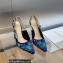 Dior Heel 9.5cm J'Adior Slingback Pumps in Cobalt Blue Multicolor Embroidered Cotton with Toile de Jouy Voyage Motif 2023