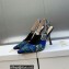 Dior Heel 9.5cm J'Adior Slingback Pumps in Cobalt Blue Multicolor Embroidered Cotton with Toile de Jouy Voyage Motif 2023