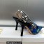 Dior Heel 9.5cm J'Adior Slingback Pumps in Cobalt Blue Multicolor Embroidered Cotton with Toile de Jouy Voyage Motif 2023