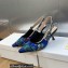 Dior Heel 6.5cm J'Adior Slingback Pumps in Cobalt Blue Multicolor Embroidered Cotton with Toile de Jouy Voyage Motif 2023