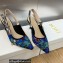 Dior Heel 6.5cm J'Adior Slingback Pumps in Cobalt Blue Multicolor Embroidered Cotton with Toile de Jouy Voyage Motif 2023