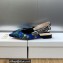 Dior J'Adior Slingback Ballerina Flats in Cobalt Blue Multicolor Embroidered Cotton with Toile de Jouy Voyage Motif 2023