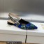 Dior J'Adior Slingback Ballerina Flats in Cobalt Blue Multicolor Embroidered Cotton with Toile de Jouy Voyage Motif 2023
