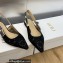 Dior J'Adior Slingback Ballerina Flats in Black Embroidered with Camel-Colored Saint-Gall Motif 2023