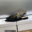 Dior J'Adior Slingback Ballerina Flats in Black Embroidered with Camel-Colored Saint-Gall Motif 2023