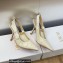 Dior Heel 9.5cm J'Adior Slingback Pumps in White Embroidered with Camel-Colored Saint-Gall Motif 2023