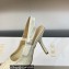 Dior Heel 9.5cm J'Adior Slingback Pumps in White Embroidered with Camel-Colored Saint-Gall Motif 2023