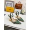 Fendi First rhinestone high-heeled slingbacks Green 2023
