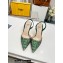 Fendi First rhinestone high-heeled slingbacks Green 2023