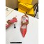 Fendi Colibrì mesh high-heeled slingbacks with floral embroidery Red 2023