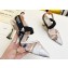Fendi Colibrì mesh high-heeled slingbacks with floral embroidery White/Black 2023