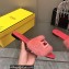 Fendi Baguette mink slides Deep Pink 2023