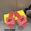 Fendi Baguette mink slides Deep Pink 2023