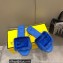 Fendi Baguette mink slides Dark Blue 2023