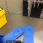 Fendi Baguette mink slides Dark Blue 2023