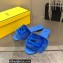 Fendi Baguette mink slides Dark Blue 2023