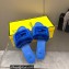 Fendi Baguette mink slides Dark Blue 2023