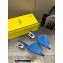 Fendi Sculptural heel Baguette mink slides Blue 2023