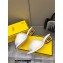 Fendi Sculptural heel Baguette mink slides White 2023