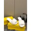 Fendi Sculptural heel Baguette mink slides White 2023
