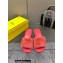 Fendi Sculptural heel Baguette mink slides Red 2023