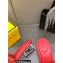 Fendi Sculptural heel Baguette mink slides Red 2023