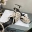 Celine Heel 4.5cm THIN LEATHER STRAPS TRIOMPHE Sandals In Calfskin Creamy 2023