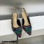 Dior Heel 6.5cm J'Adior Slingback Pumps in Purple Multicolor Embroidered Cotton with Toile de Jouy Voyage Motif 2023