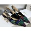 Dior J'Adior Slingback Ballerina Flats in Purple Multicolor Embroidered Cotton with Toile de Jouy Voyage Motif 2023