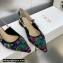 Dior J'Adior Slingback Ballerina Flats in Purple Multicolor Embroidered Cotton with Toile de Jouy Voyage Motif 2023