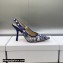 Dior Heel 9.5cm J'Adior Slingback Pumps in Blue Multicolor Embroidered Cotton with Toile de Jouy Voyage Motif 2023