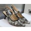 Dior Heel 6.5cm J'Adior Slingback Pumps in Black Multicolor Embroidered Cotton with Toile de Jouy Voyage Motif 2023