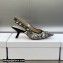 Dior Heel 6.5cm J'Adior Slingback Pumps in Black Multicolor Embroidered Cotton with Toile de Jouy Voyage Motif 2023